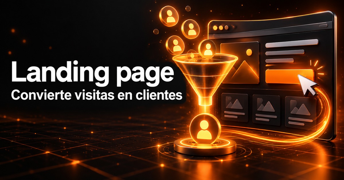 Landing page con embudo de conversión y diseño web para convertir visitas en clientes